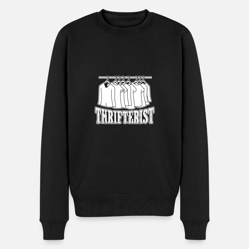 Thrift Shop Thrifterist Love Thrifting - Männer Premium Bio Pullover - Schwarz