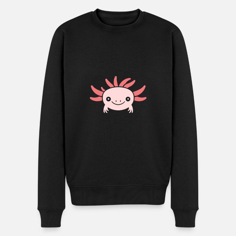 Axolotl - Männer Premium Bio Pullover - Schwarz