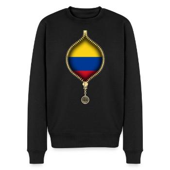 COLOMBIE | DRAPEAU | SYNTHÉTIQUES URBAINS - Pull Premium bio Homme - noir - Devant - Nico (187cm)