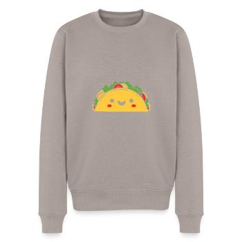 Tacos - Männer Premium Bio Pullover - Taupe - Vorne - Nico (187cm)