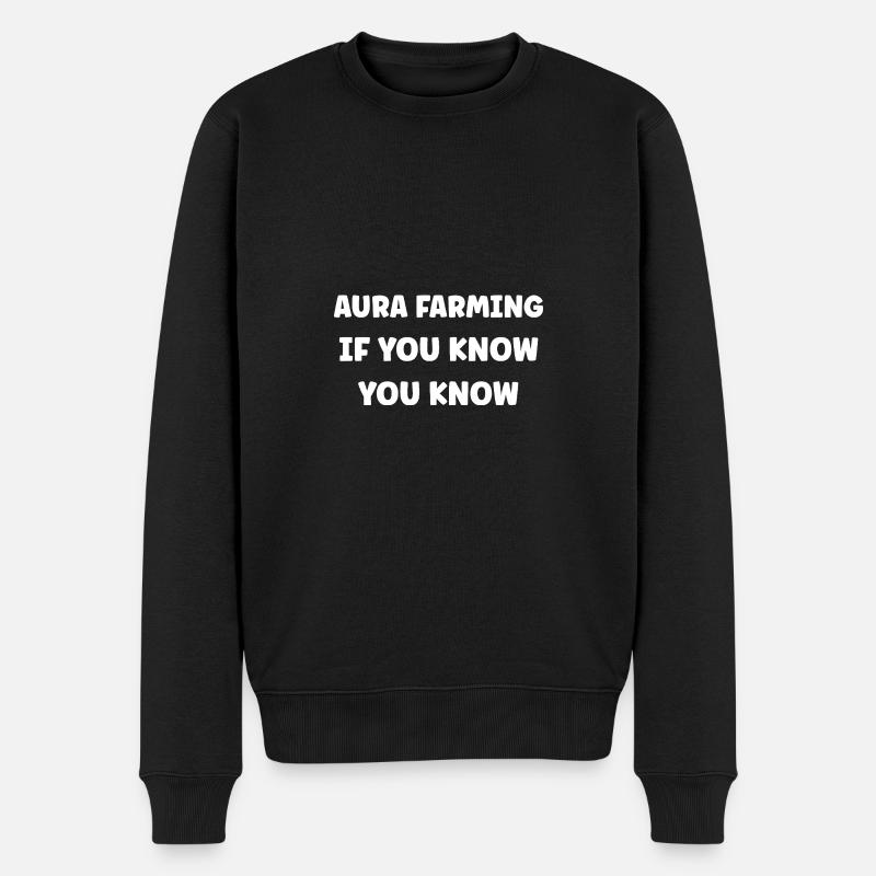 Aura-Farming - Männer Premium Bio Pullover - Schwarz
