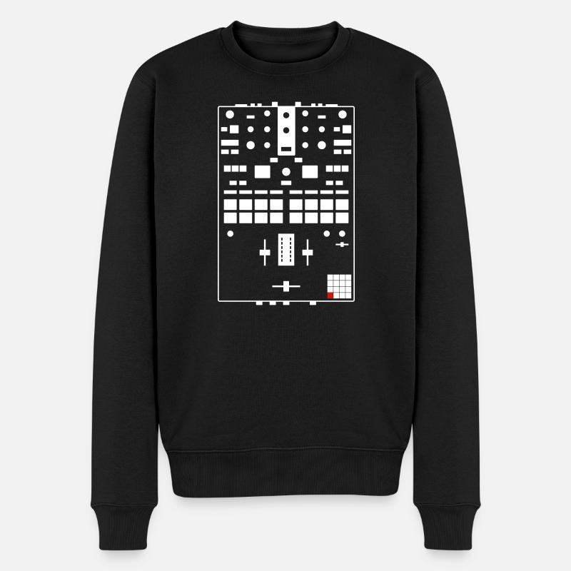 DJ MIXER VINYL MISCHPULT - Männer Premium Bio Pullover - Schwarz