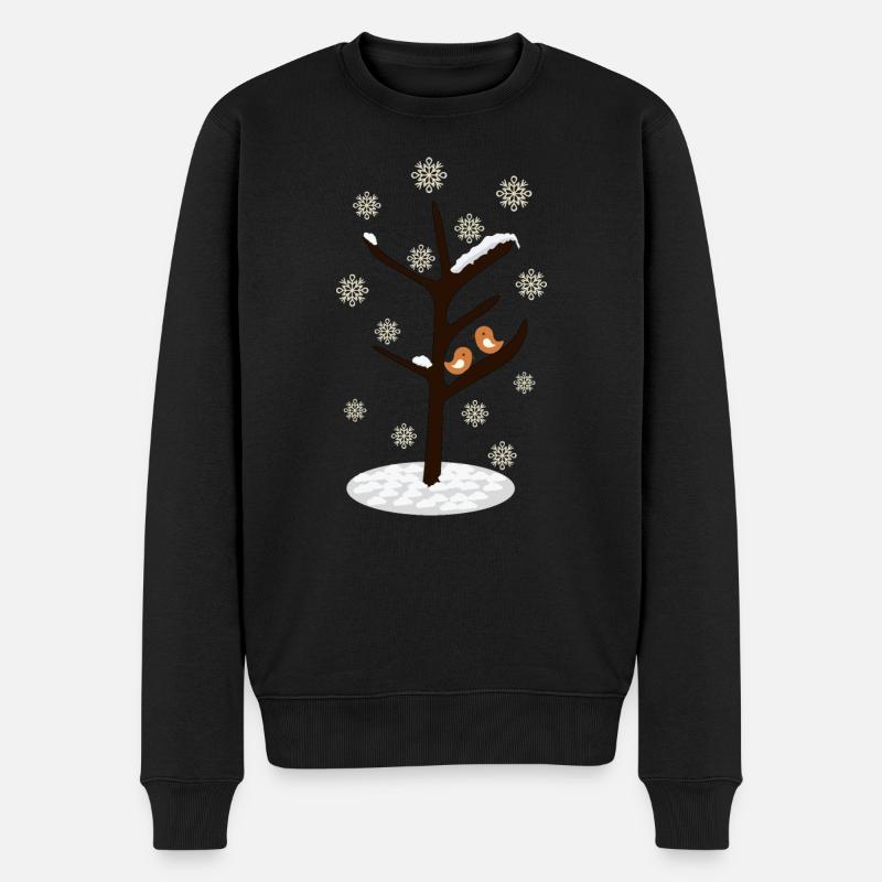 Winter - Männer Premium Bio Pullover - Schwarz