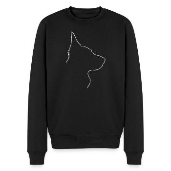 Contour de berger allemand à personnaliser - Pull Premium bio Homme - noir - Devant - Nico (187cm)