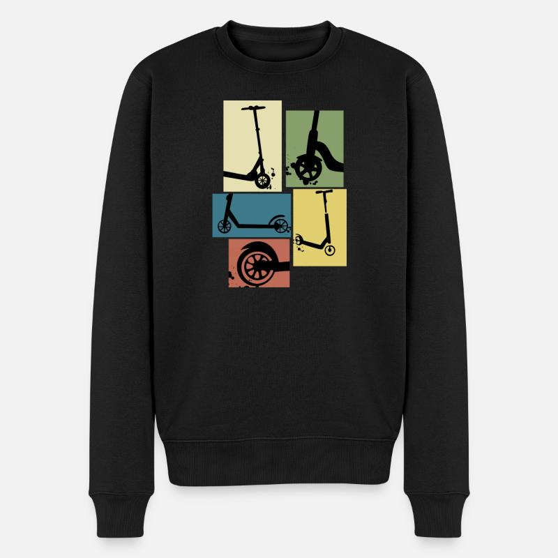 Roller vintage rollerfahrer geschenk - Männer Premium Bio Pullover - Schwarz