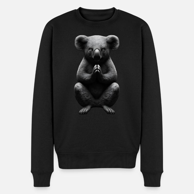 Bouddha koala priant - Pull Premium bio Homme - noir