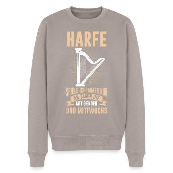Harfe Harfenmusik Harfenist Harfenspieler Musik - Männer Premium Bio Pullover - Taupe - Vorne - Nico (187cm)