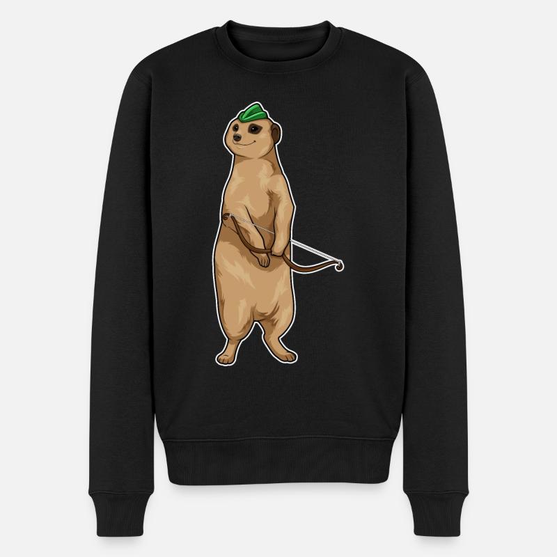 Erdmännchen Bogenschütze Bogen - Männer Premium Bio Pullover - Schwarz