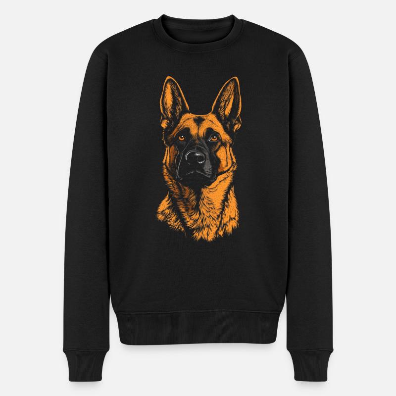 Belgischer Schäferhund Malinois Portrait Hunde - Männer Premium Bio Pullover - Schwarz