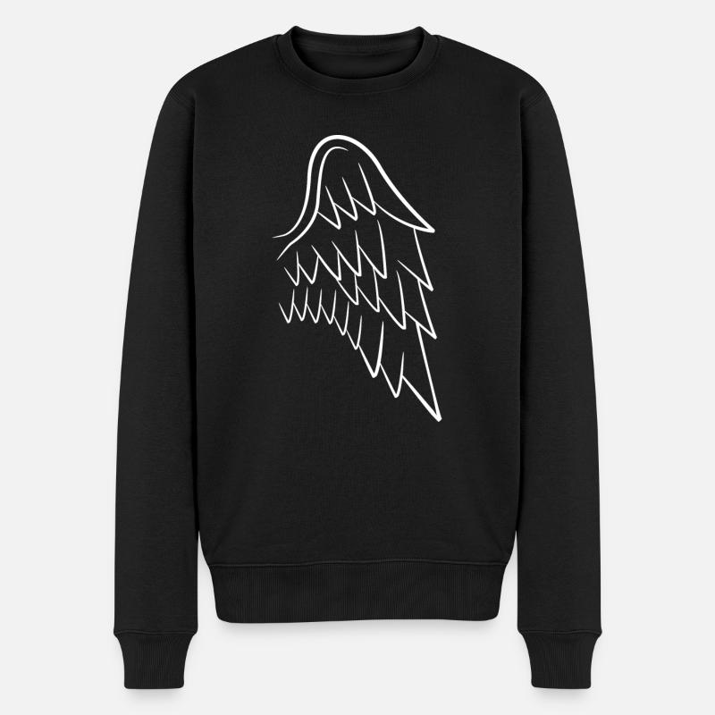 Engelsflügel Links - Männer Premium Bio Pullover - Schwarz