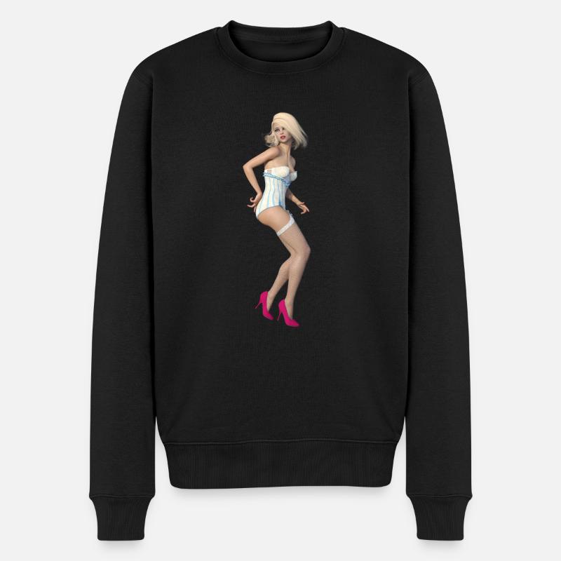 New Burlesque, Sexy Frau - Männer Premium Bio Pullover - Schwarz