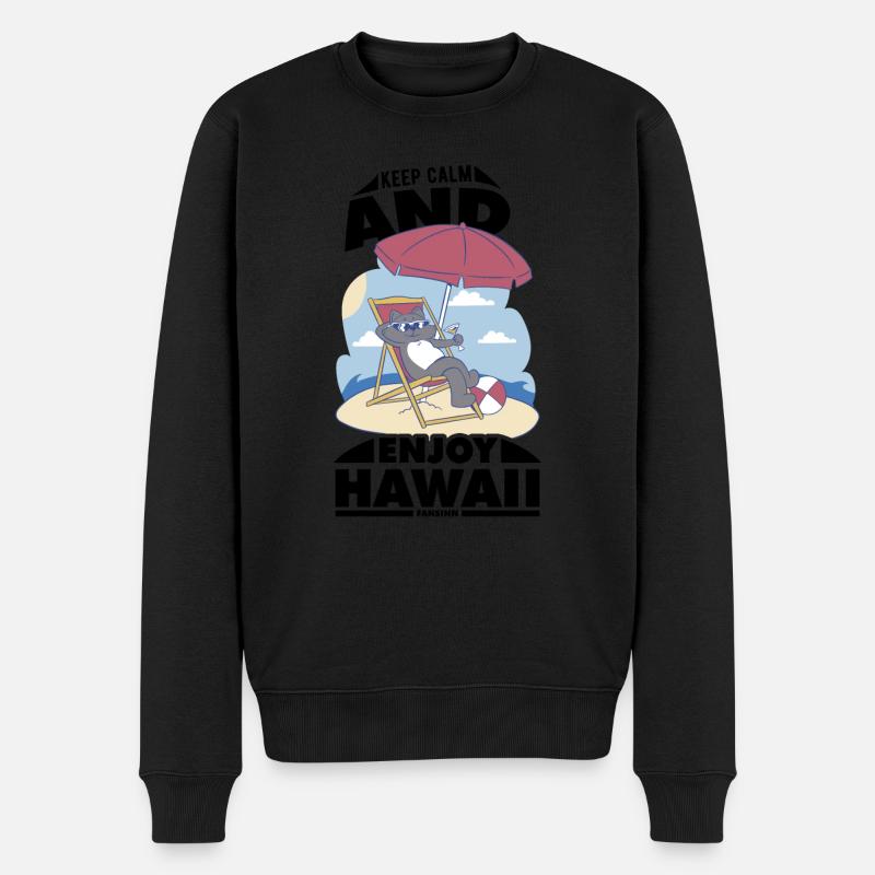 Hawaii - Männer Premium Bio Pullover - Schwarz