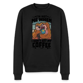 Kaffee - Männer Premium Bio Pullover - Schwarz - Vorne - Nico (187cm)
