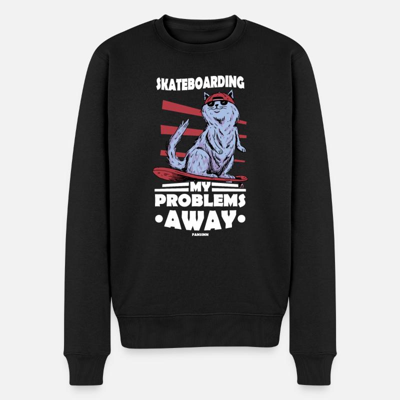Skater Chat - Pull Premium bio Homme - noir