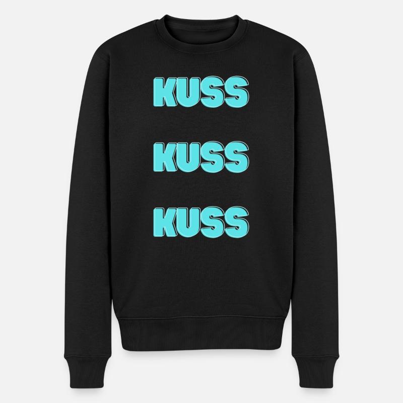 kuss - Männer Premium Bio Pullover - Schwarz