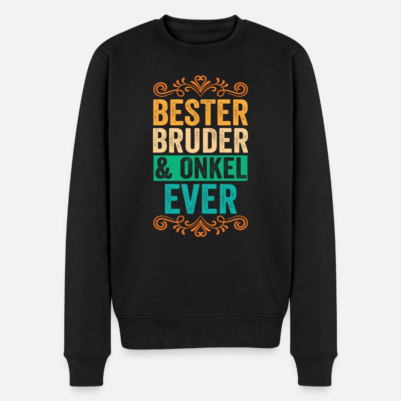Bruder und Onkel - Männer Premium Bio Pullover - Schwarz