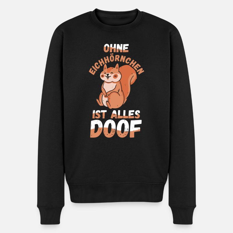 Eichhörnchen - Männer Premium Bio Pullover - Schwarz