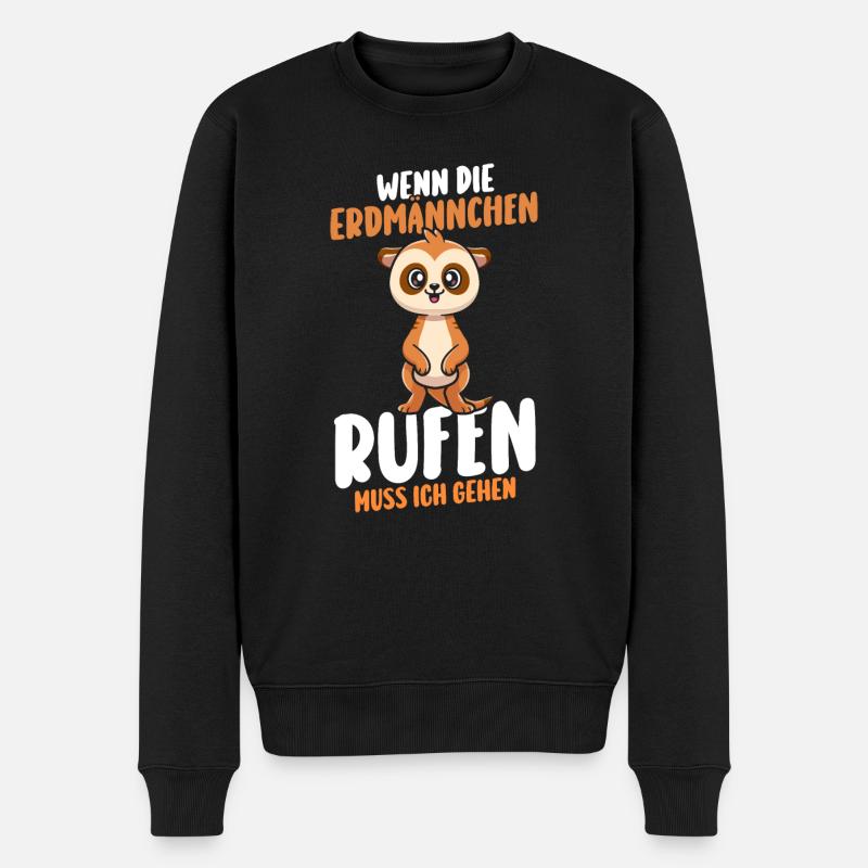 Erdmännchen - Männer Premium Bio Pullover - Schwarz