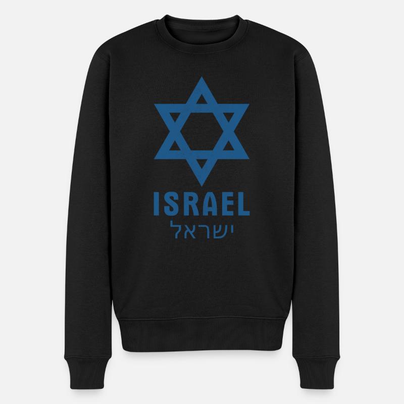 Davidstern Israel IDF Jewish Judah - Männer Premium Bio Pullover - Schwarz