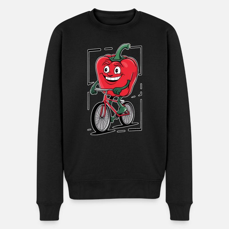 Paprika Geschenk - Männer Premium Bio Pullover - Schwarz