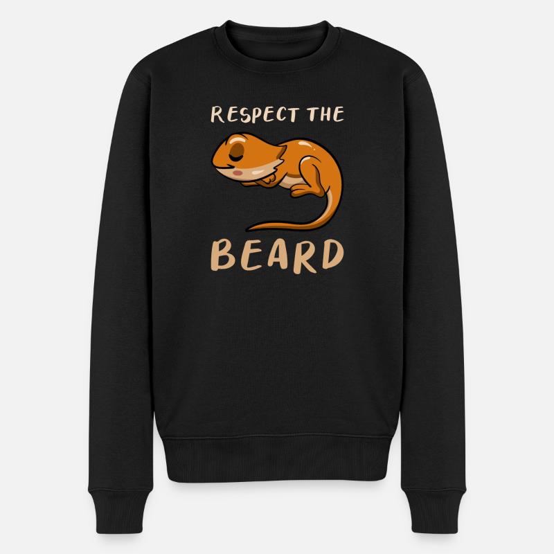 Eidechse Drache Bärtig Reptil Geschenk - Männer Premium Bio Pullover - Schwarz