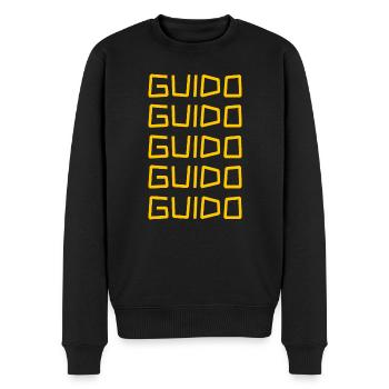 Vorname Guido - Männer Premium Bio Pullover - Schwarz - Vorne - Nico (187cm)