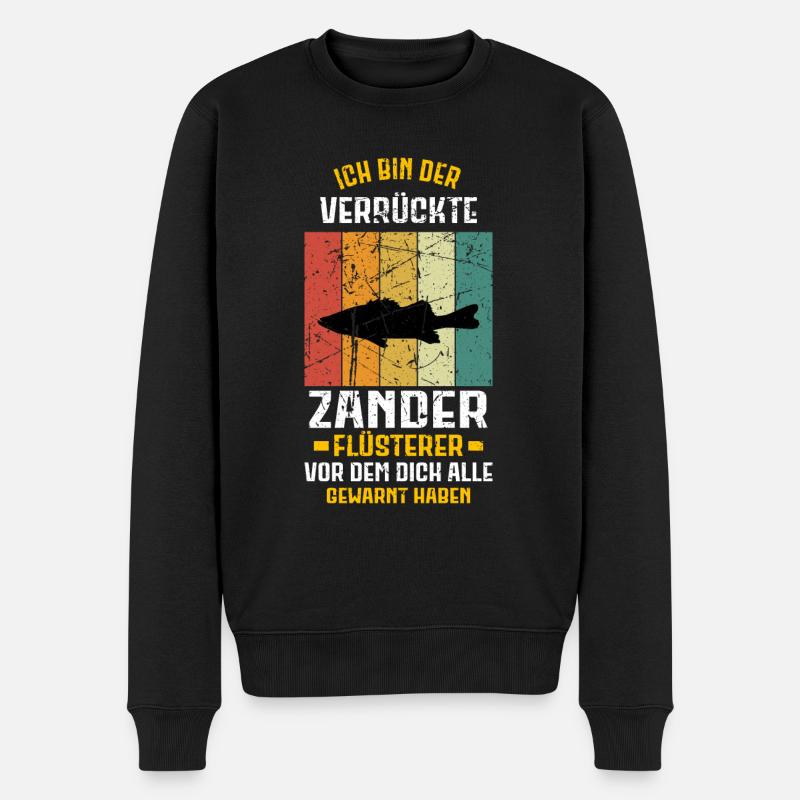 Zander Angeln Angler Raubfisch fischen - Männer Premium Bio Pullover - Schwarz