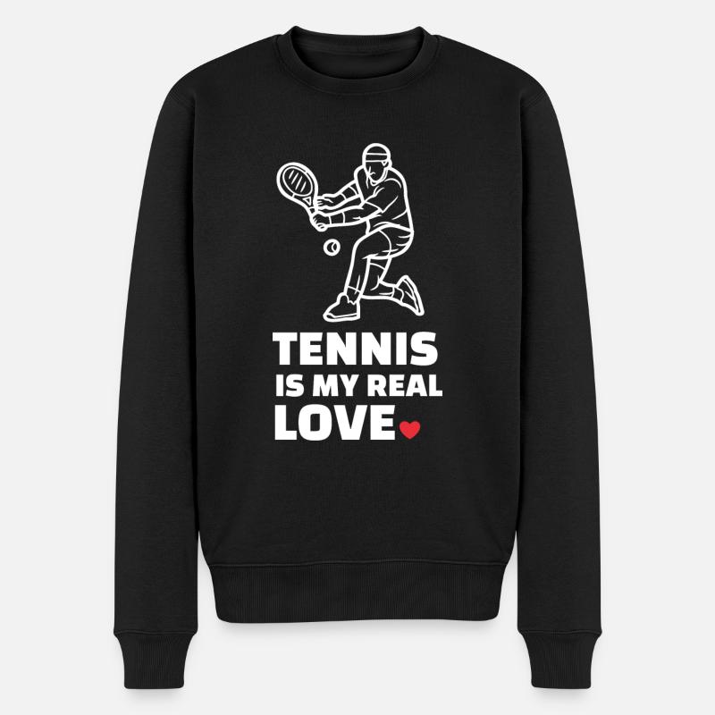 Ich Liebe Tennis - Männer Premium Bio Pullover - Schwarz