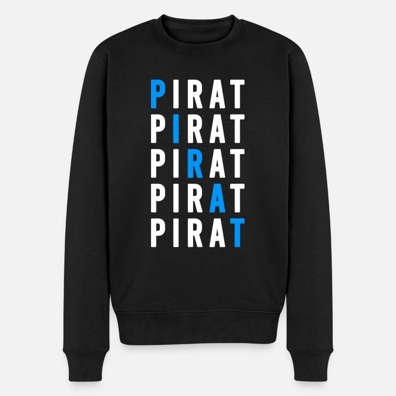 Pirat - Männer Premium Bio Pullover - Schwarz