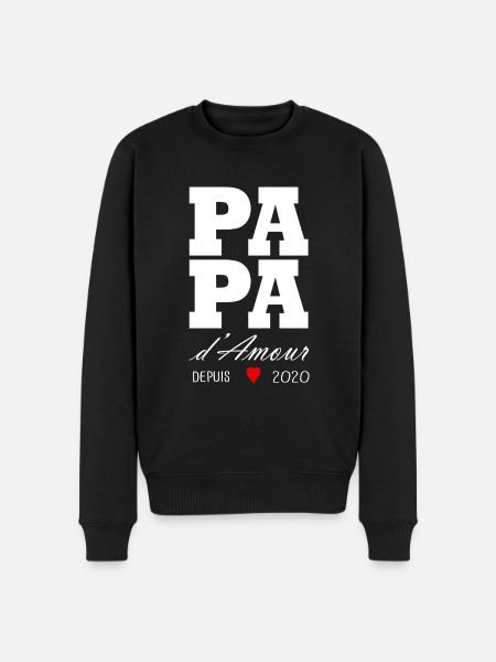 Loving dad since 2020 - Men's Premium Organic Jumper - black