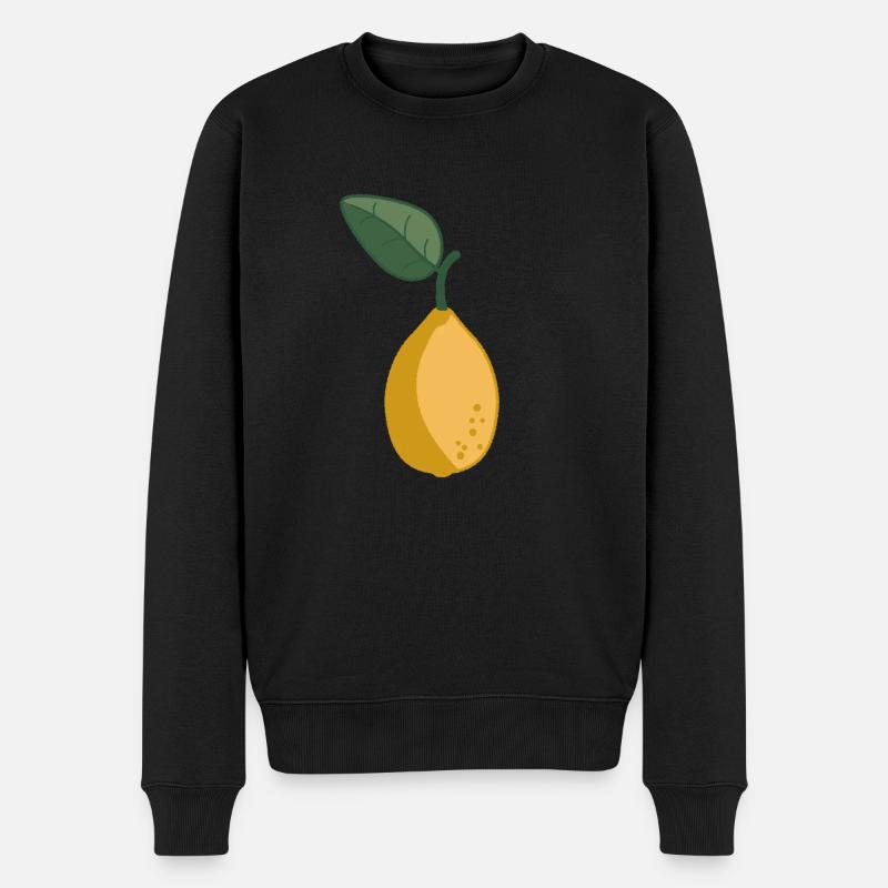 Zitrone - Männer Premium Bio Pullover - Schwarz