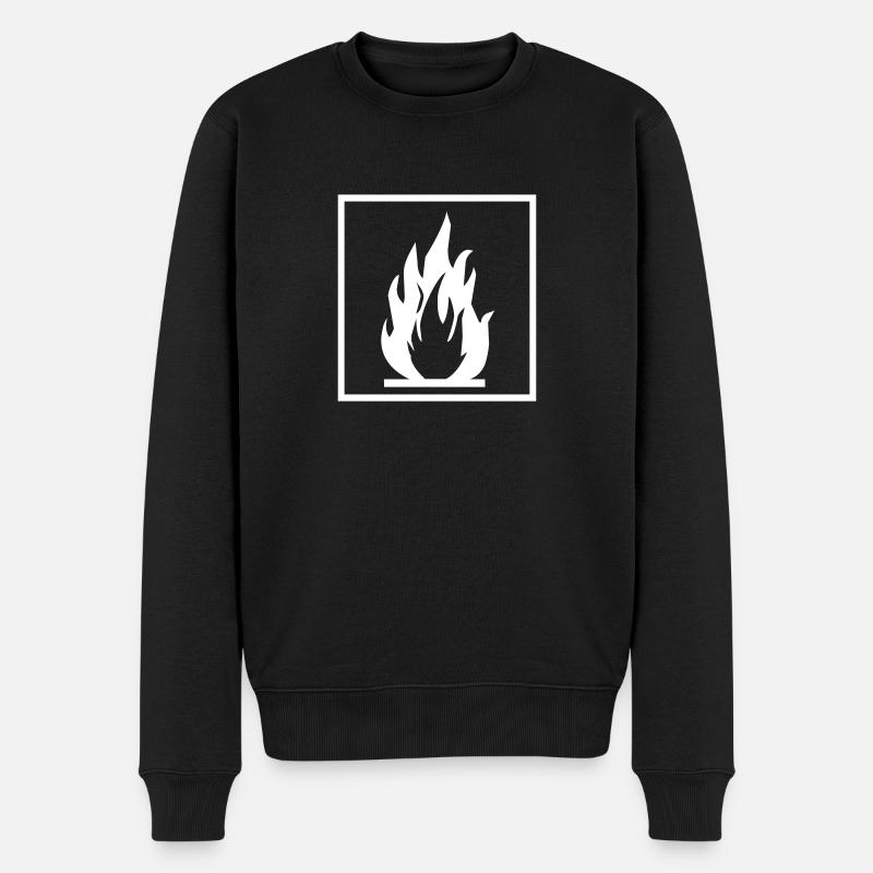 Brennbar flammable - Männer Premium Bio Pullover - Schwarz