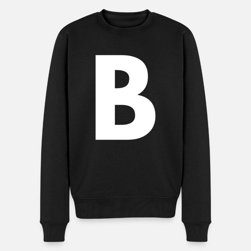 B - Männer Premium Bio Pullover - Schwarz