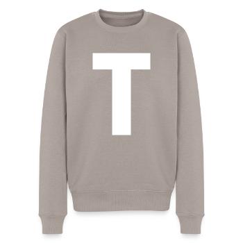 T - Pull Premium bio Homme - taupe - Devant - Nico (187cm)