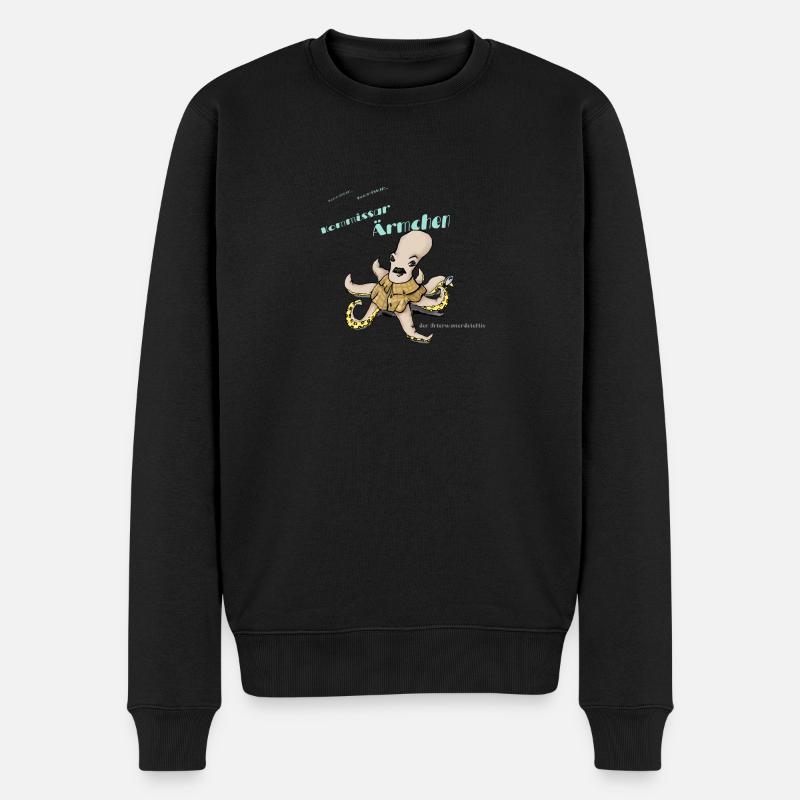 Kommissar Ärmchen - Männer Premium Bio Pullover - Schwarz