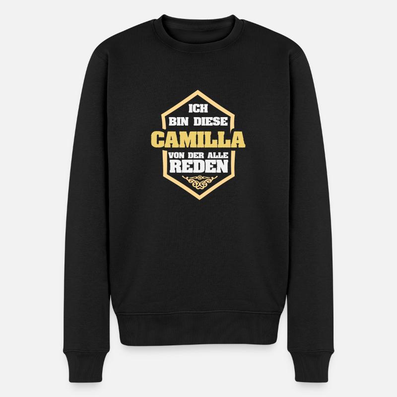 Camilla - Männer Premium Bio Pullover - Schwarz