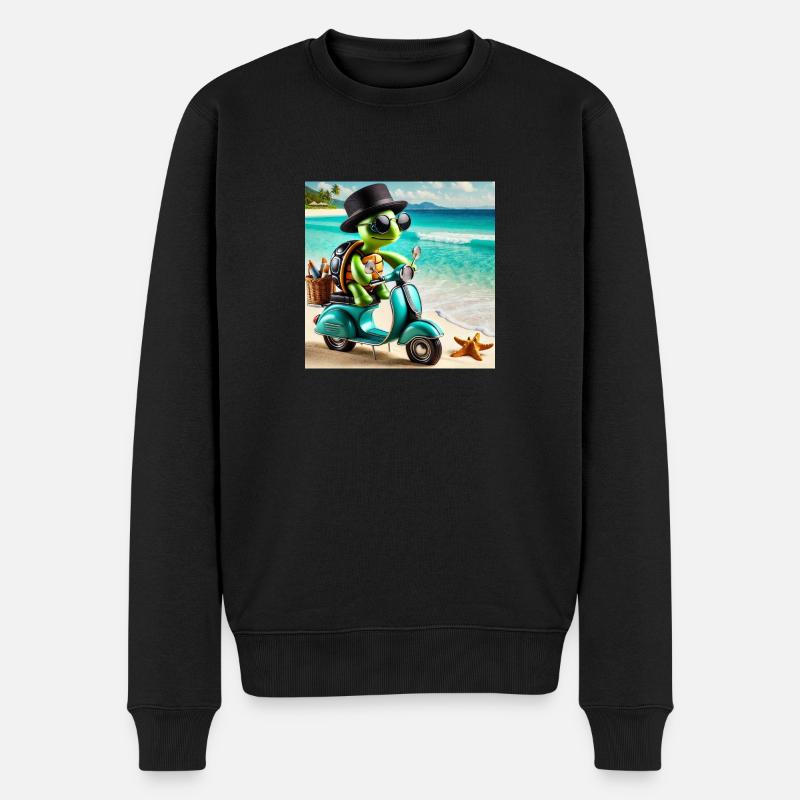 Strand-Bösewicht - Männer Premium Bio Pullover - Schwarz