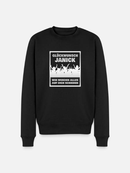 Janick as a colleague - Men's Premium Organic Jumper - black
