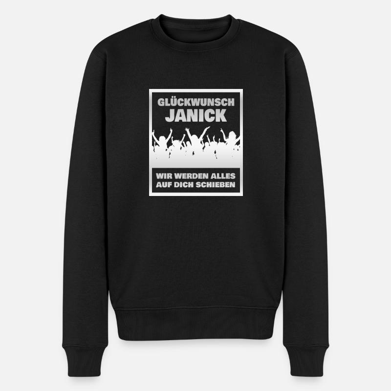 Janick als Kollege - Männer Premium Bio Pullover - Schwarz