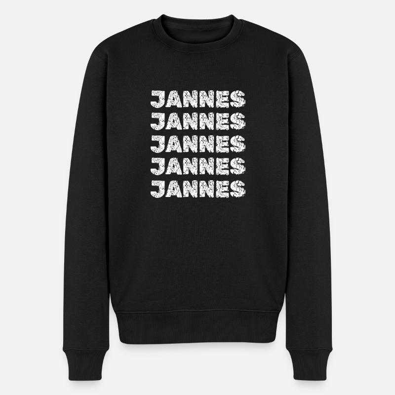 Jannes Jannes - Männer Premium Bio Pullover - Schwarz