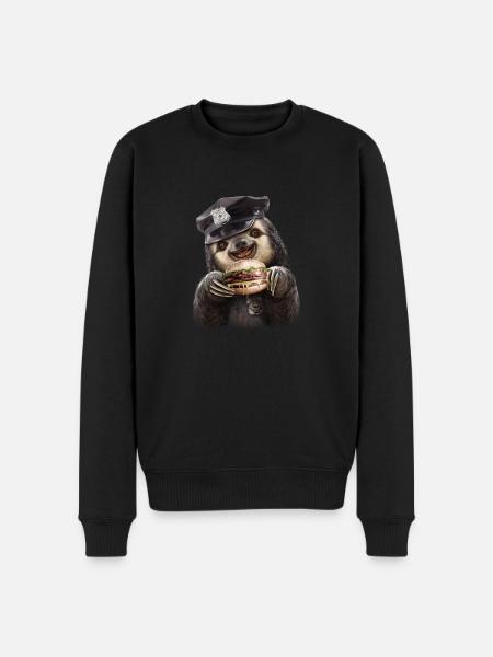 BURGER COP - Men's Premium Organic Jumper - black