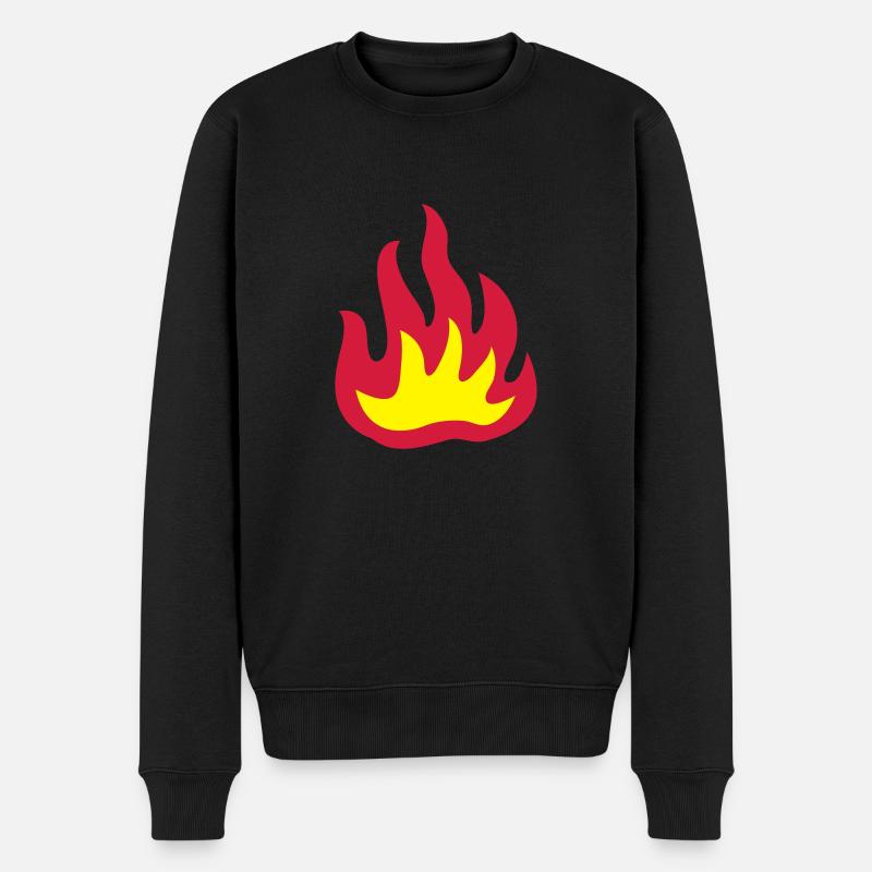 Feuer 2 - Männer Premium Bio Pullover - Schwarz