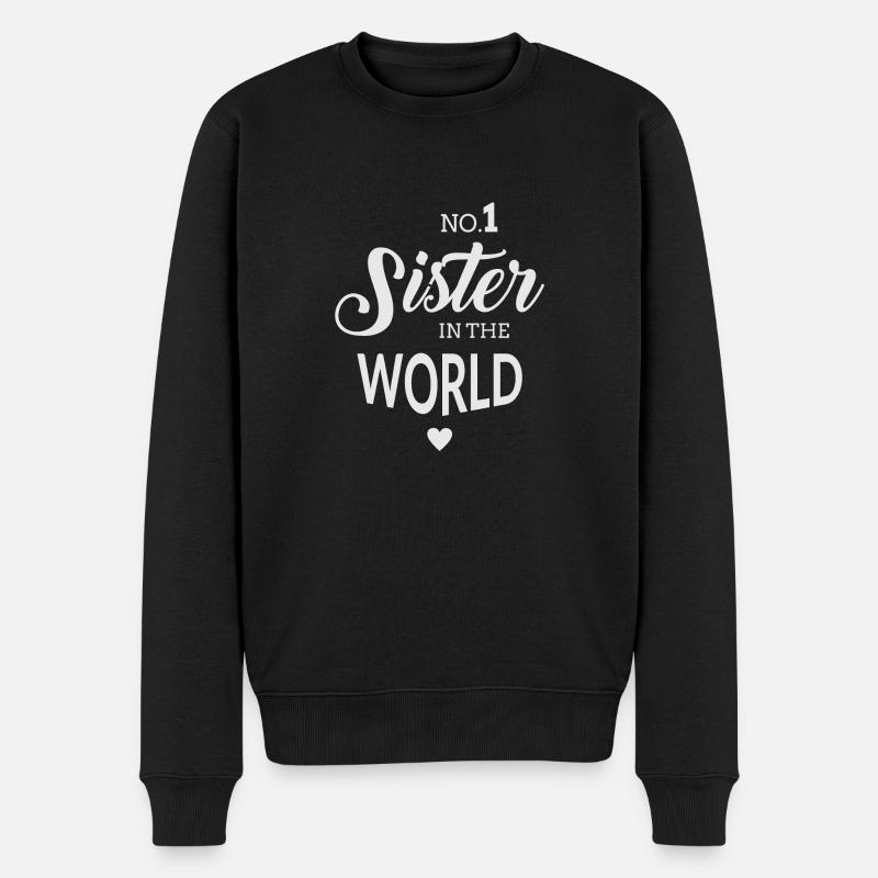 No.1 Sister in the World - Männer Premium Bio Pullover - Schwarz