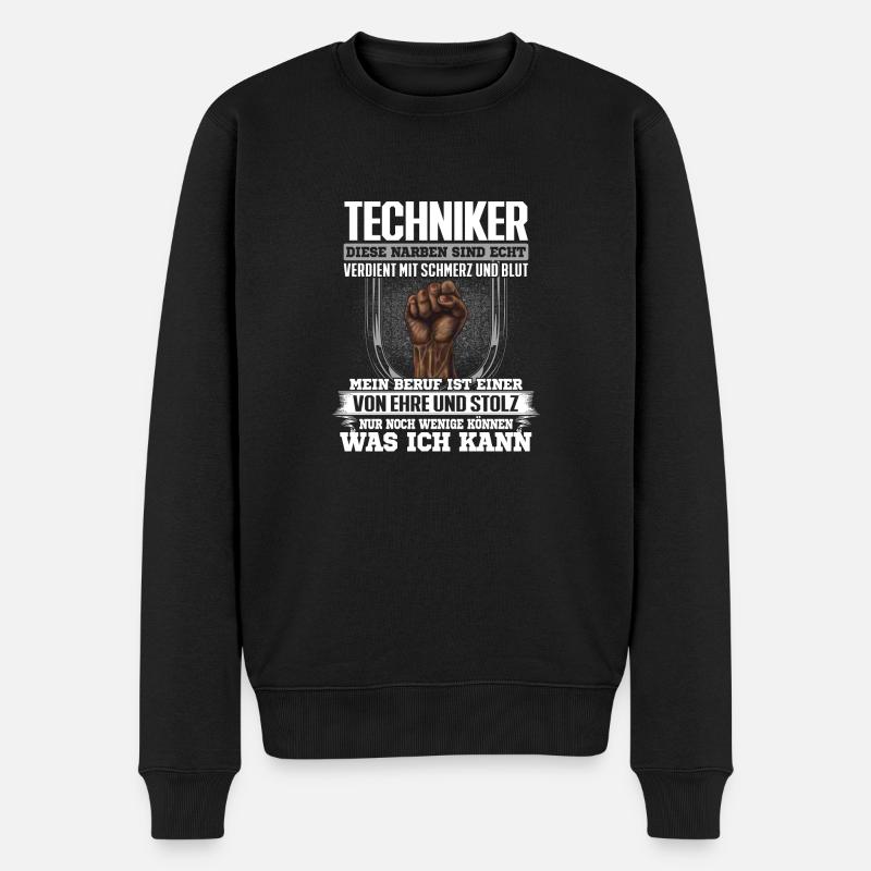 TECHNIKER - Ehre und Stolz - Männer Premium Bio Pullover - Schwarz