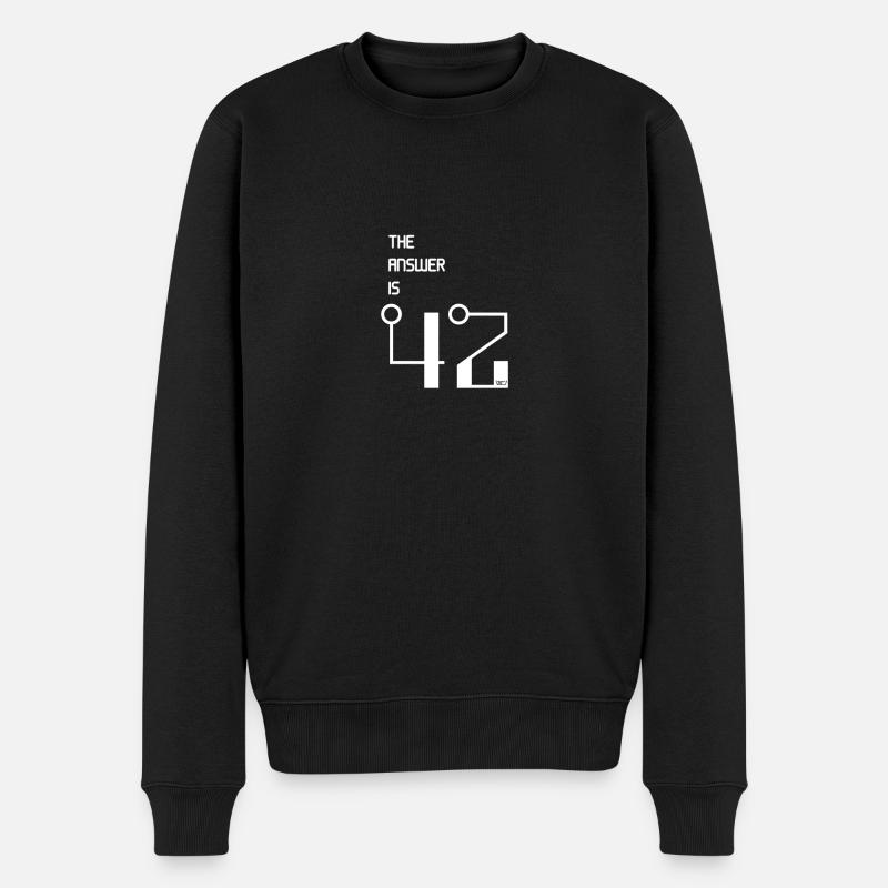 The Answer is 42 - Männer Premium Bio Pullover - Schwarz