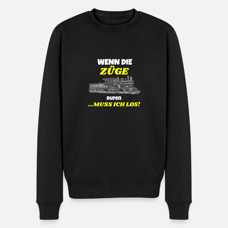 Eisenbahn - Wenn die Züge rufen - T-Shirt - Männer Premium Bio Pullover - Schwarz
