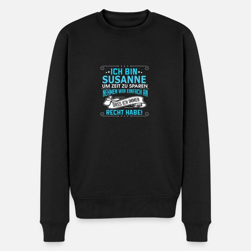 SUSANNE - Männer Premium Bio Pullover - Schwarz