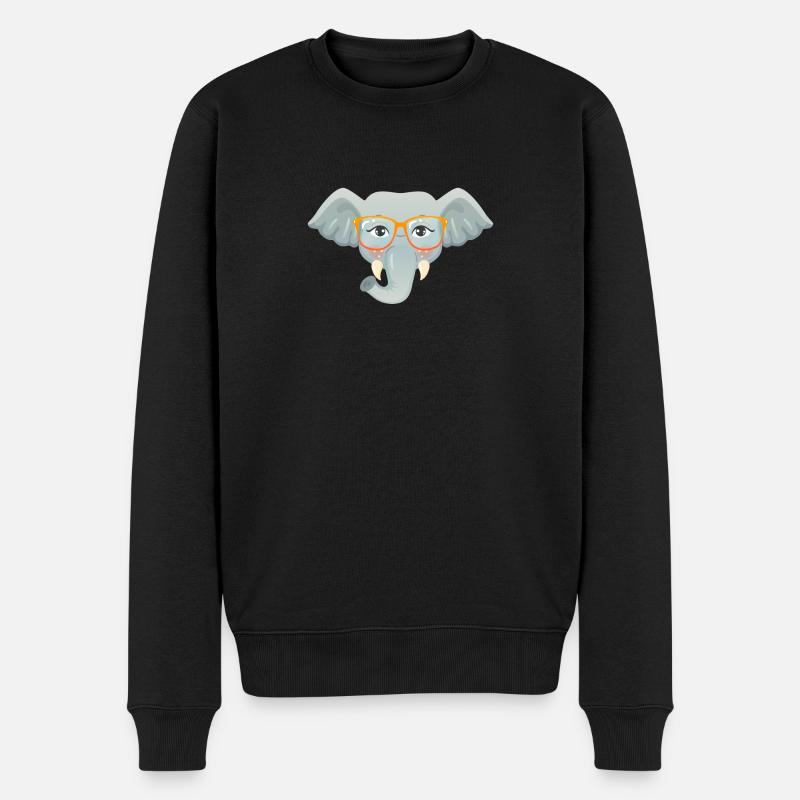 Geek Elephant - Männer Premium Bio Pullover - Schwarz