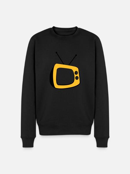 Retro TV Logo - Männer Premium Bio Pullover - Schwarz