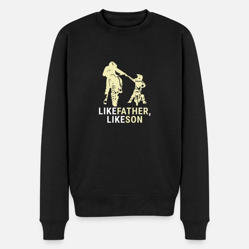 Motocross-Vater und Sohn Shirt - Geschenk - Männer Premium Bio Pullover - Schwarz